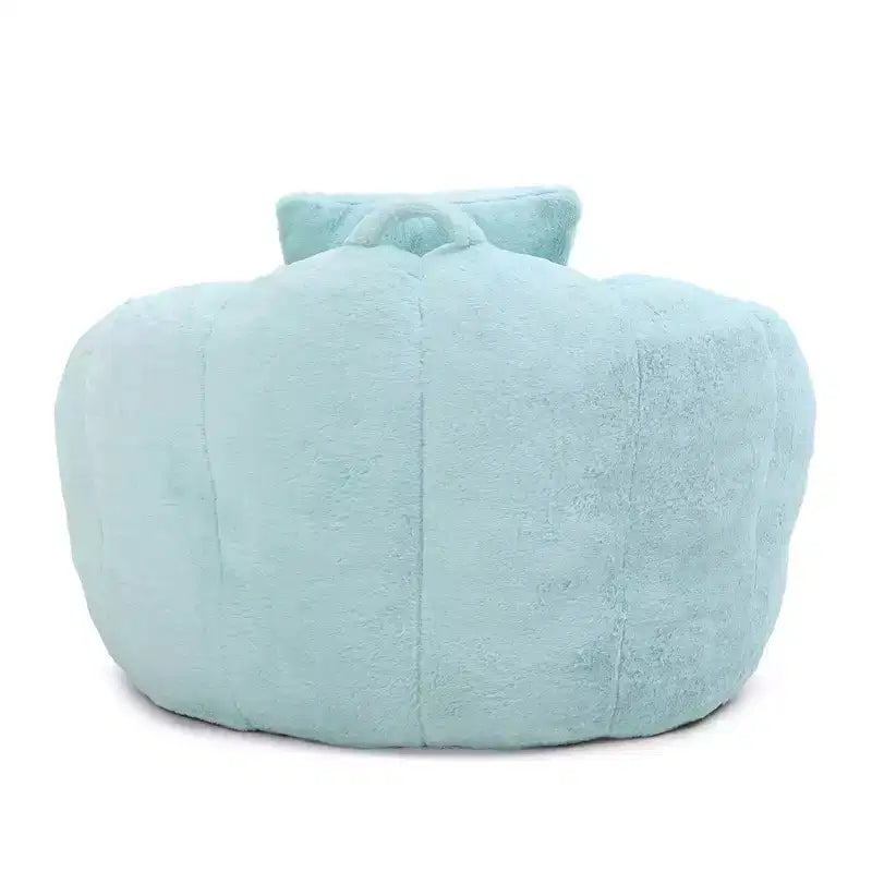 Poltrona Sacco Gigante con Poggiapiedi, Oversize per Adulti e Bambini, a Forma di Conchiglia in Ecopelliccia