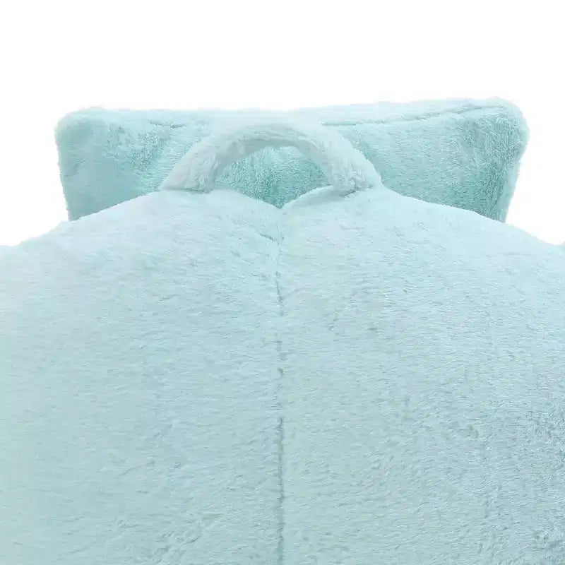 Poltrona Sacco Gigante con Poggiapiedi, Oversize per Adulti e Bambini, a Forma di Conchiglia in Ecopelliccia