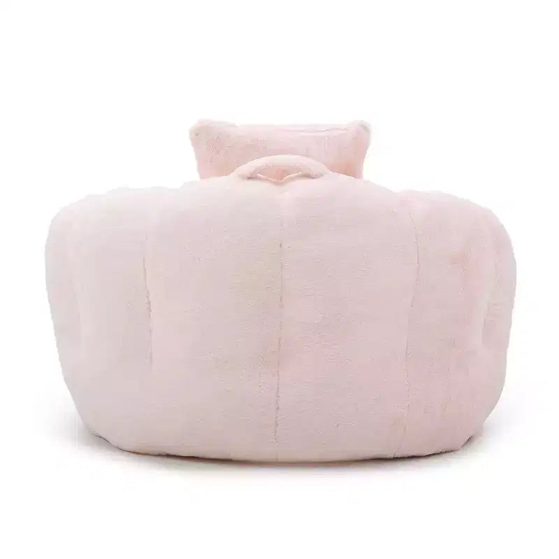 Poltrona Sacco Gigante con Poggiapiedi, Oversize per Adulti e Bambini, a Forma di Conchiglia in Ecopelliccia