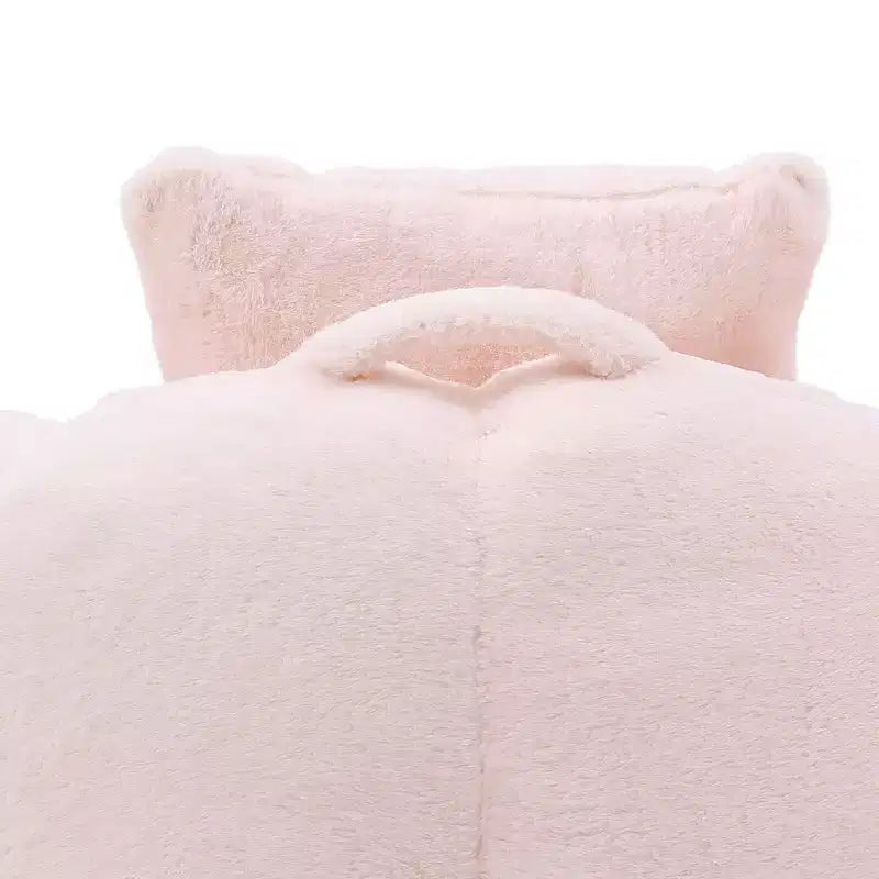 Poltrona Sacco Gigante con Poggiapiedi, Oversize per Adulti e Bambini, a Forma di Conchiglia in Ecopelliccia