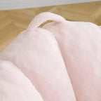 Poltrona Sacco Gigante con Poggiapiedi, Oversize per Adulti e Bambini, a Forma di Conchiglia in Ecopelliccia