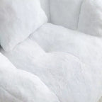 Poltrona Sacco Gigante con Poggiapiedi, Oversize per Adulti e Bambini, a Forma di Conchiglia in Ecopelliccia