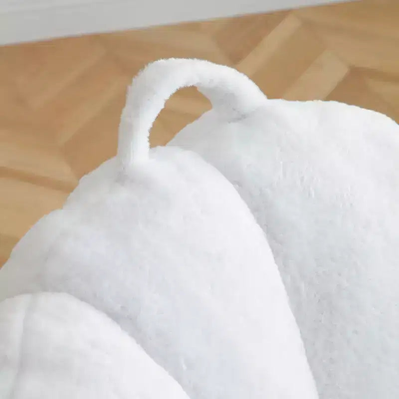 Poltrona Sacco Gigante con Poggiapiedi, Oversize per Adulti e Bambini, a Forma di Conchiglia in Ecopelliccia
