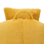 Poltrona Sacco Gigante con Poggiapiedi, Oversize per Adulti e Bambini, a Forma di Conchiglia in Ecopelliccia