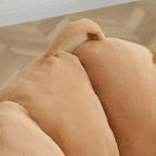 Poltrona Sacco Gigante con Poggiapiedi, Oversize per Adulti e Bambini, a Forma di Conchiglia in Ecopelliccia