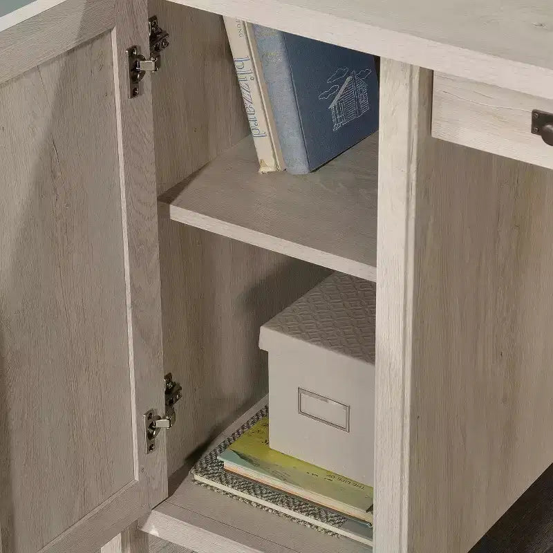 Scrivanie per computer in legno marrone alte 30 pollici con cassetto multiuso