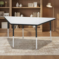 Jonti-Craft Berries Adult-Size Gray Laminate Trapezoid Table 30 x 60 in Black