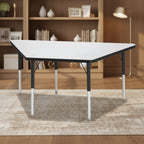 Jonti-Craft Berries Adult-Size Gray Laminate Trapezoid Table 30 x 60 in Black