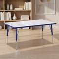 Jonti-Craft Berries Elementary Height Gray Top Rectangular Table (30 x 48) in Blue
