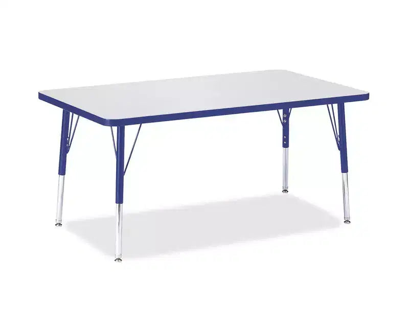 Tavolo Rettangolare Blu con Top Grigio ad Altezza Elementare (30 x 48)