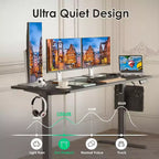Scrivania Elettrica 55 x 24 con Altezza Regolabile, Piano Nero, Scrivania Computer per Casa o Ufficio con Pannello Giuntato