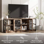 Mobile TV da 63" per fattoria - Consolle media rustica con ante in rete per TV fino a 75"