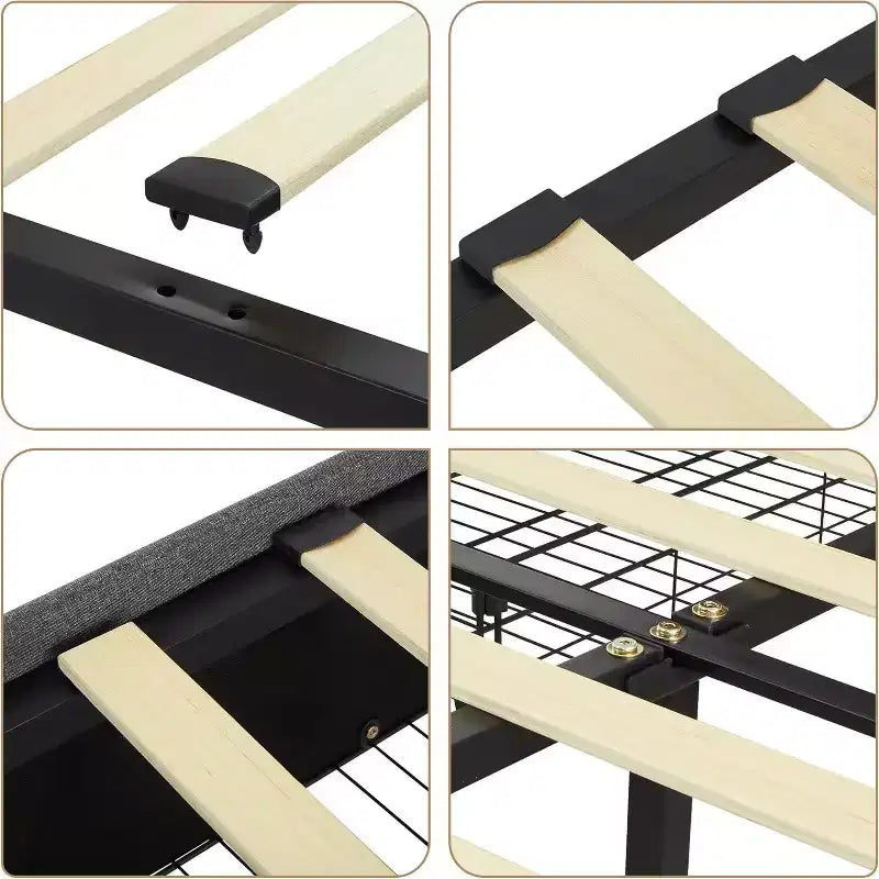Letto matrimoniale Queen size - Testiera regolabile e contenitore