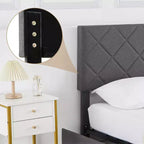 Letto matrimoniale Queen size - Testiera regolabile e contenitore