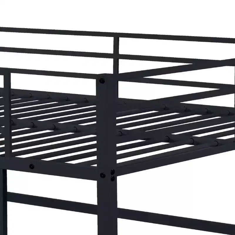 Letto a soppalco in metallo matrimoniale, Struttura letto a soppalco con sponde di sicurezza e scaletta piatta, Letto a soppalco singolo per bambini, ragazzi e adulti