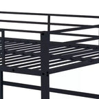 Letto a soppalco in metallo matrimoniale, Struttura letto a soppalco con sponde di sicurezza e scaletta piatta, Letto a soppalco singolo per bambini, ragazzi e adulti