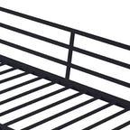 Letto a soppalco in metallo matrimoniale, Struttura letto a soppalco con sponde di sicurezza e scaletta piatta, Letto a soppalco singolo per bambini, ragazzi e adulti