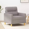 Poltrona Divano in Grigio Chiaro, Tessuto Traspirante e Resistente, Struttura Stabile e Robusta, Seduta Confortevole, Design Moderno