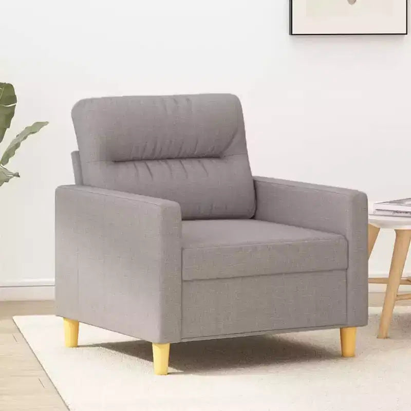 Poltrona Divano in Grigio Chiaro, Tessuto Traspirante e Resistente, Struttura Stabile e Robusta, Seduta Confortevole, Design Moderno