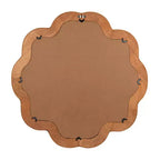 Specchio da parete con cornice in rattan smerlata