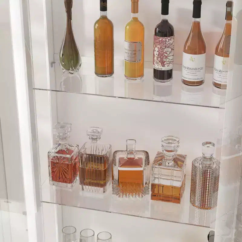 Rocce per bicchieri da whisky/vino moderne, vetrinetta, mensola espositiva per liquori, illuminazione a LED, alta da terra per bar di casa e soggiorno
