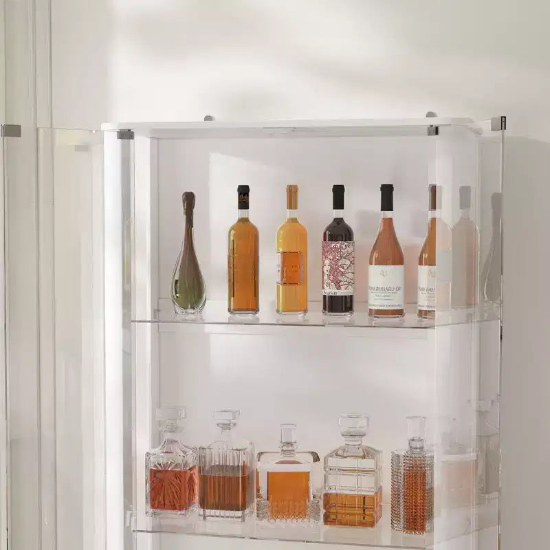 Rocce per bicchieri da whisky/vino moderne, vetrinetta, mensola espositiva per liquori, illuminazione a LED, alta da terra per bar di casa e soggiorno