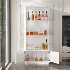 Rocce per bicchieri da whisky/vino moderne, vetrinetta, mensola espositiva per liquori, illuminazione a LED, alta da terra per bar di casa e soggiorno