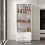 Rocce per bicchieri da whisky/vino moderne, vetrinetta, mensola espositiva per liquori, illuminazione a LED, alta da terra per bar di casa e soggiorno