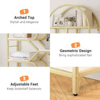 Libreria a 6 ripiani ad arco - Scaffale geometrico alto 207 cm per casa e ufficio - Scaffale moderno per libri, dischi in vinile, decorazioni