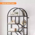 Libreria a 6 ripiani ad arco - Scaffale geometrico alto 207 cm per casa e ufficio - Scaffale moderno per libri, dischi in vinile, decorazioni