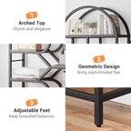 Libreria a 6 ripiani ad arco - Scaffale geometrico alto 207 cm per casa e ufficio - Scaffale moderno per libri, dischi in vinile, decorazioni