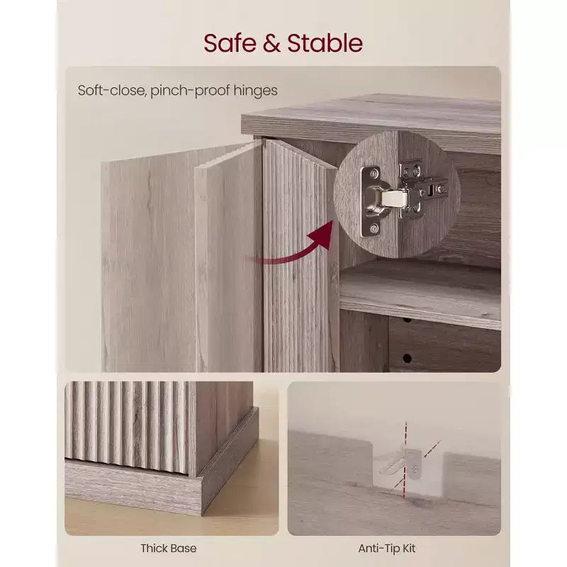 Mobile buffet scanalato per camera da letto, soggiorno, bagno