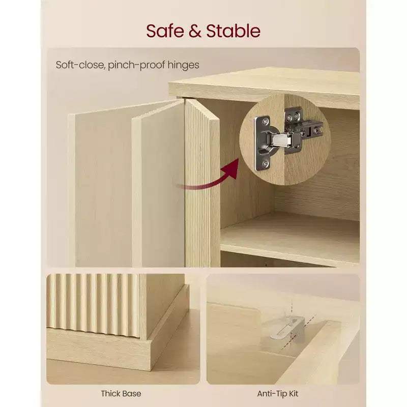 Mobile buffet scanalato per camera da letto, soggiorno, bagno