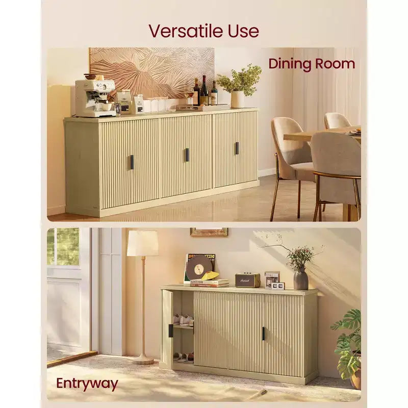 Mobile buffet scanalato per camera da letto, soggiorno, bagno