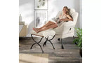 Poltrona relax con pouf, poltrone moderne con poggiapiedi, braccioli, tasca laterale, comoda sedia divano per la lettura per soggiorno