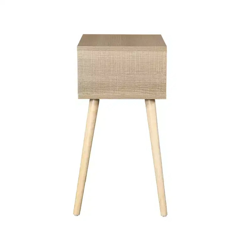 Comodino con 1 cassetto, gambe in legno di gomma, mobiletto contenitore moderno di metà secolo per camera da letto e soggiorno, multicolore