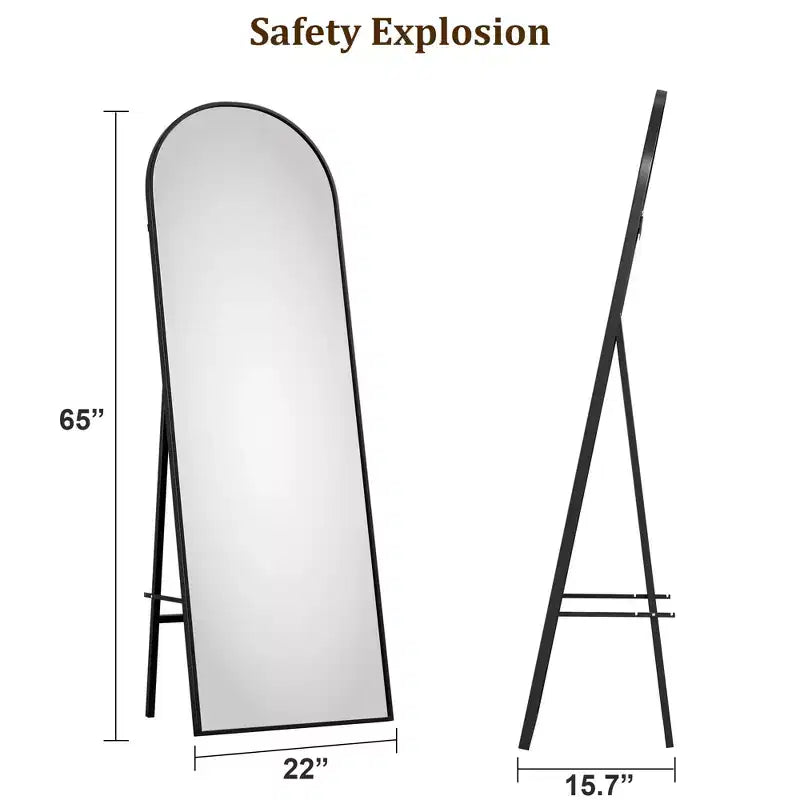 Specchio ad Arco a Figura Intera 65x22 Specchio a Figura Intera Specchio da Terra Specchio da Parete Specchio a Figura Intera Indipendente Appoggiato al Muro Grande
