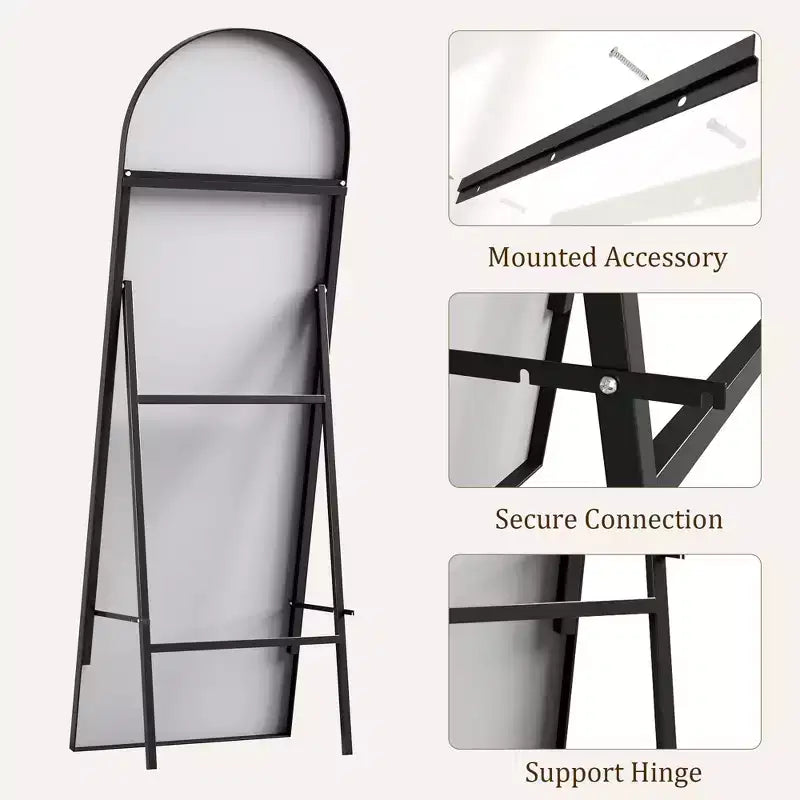 Specchio ad Arco a Figura Intera 65x22 Specchio a Figura Intera Specchio da Terra Specchio da Parete Specchio a Figura Intera Indipendente Appoggiato al Muro Grande
