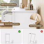 Comodino con 3 cassetti scanalati, comodino da 80 cm per camera da letto, cassettiera moderna in legno, comodino grande verniciato con 3 cassetti