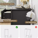 Comodino con 3 cassetti scanalati, comodino da 80 cm per camera da letto, cassettiera moderna in legno, comodino grande verniciato con 3 cassetti