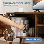 Mobile porta TV per TV da 55/60 pollici, Centro di intrattenimento con ripiani aperti, Mobile TV moderno per soggiorno, camera da letto
