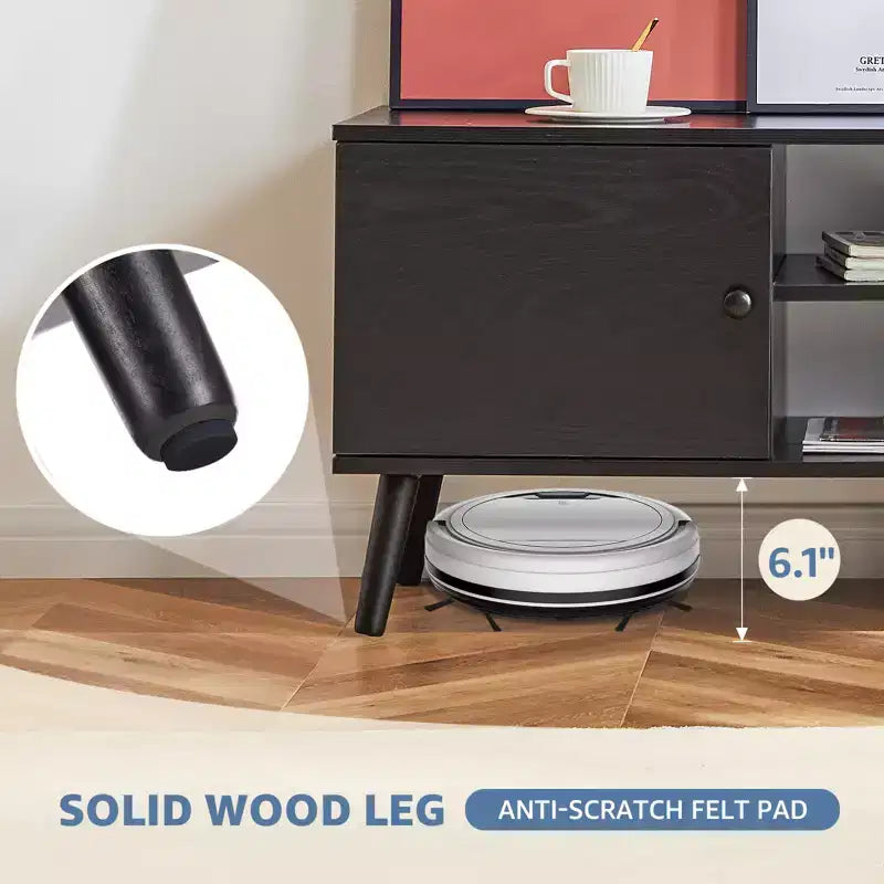 Mobile porta TV per TV da 55/60 pollici, Centro di intrattenimento con ripiani aperti, Mobile TV moderno per soggiorno, camera da letto