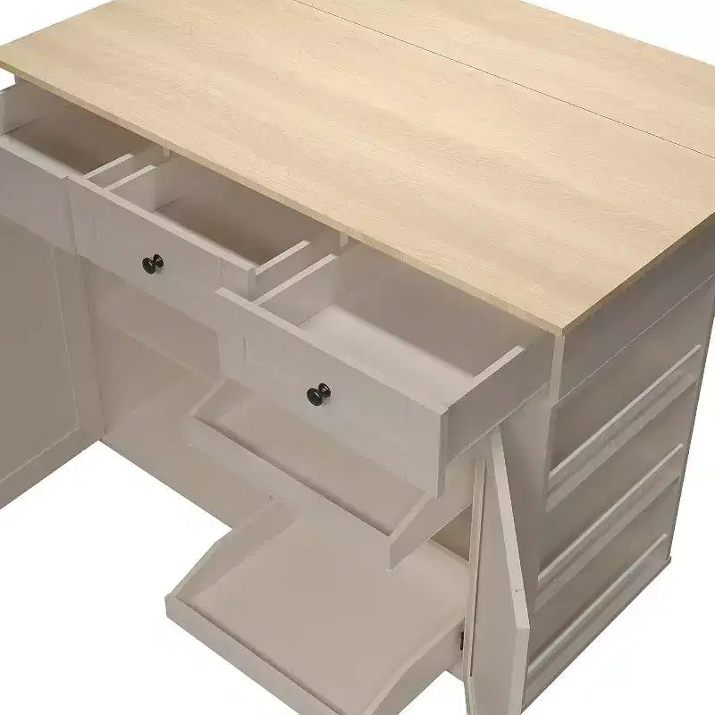 Isola da Cucina con Cassetti, Carrello da Cucina su Ruote con Presa Elettrica, Isole Portatili in Legno Massello su Ruote con Armadietto e Cassetti