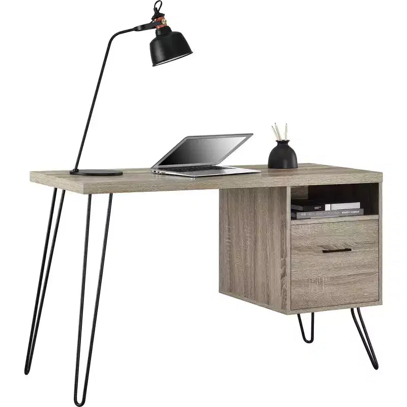 Scrivania moderna da 45 con cassetto e gambe in metallo