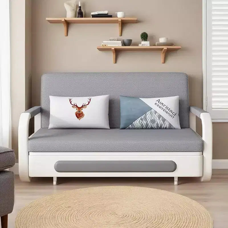 Gaoyangjiaju Divano letto multifunzione 3-in-1 con mobile contenitore in legno