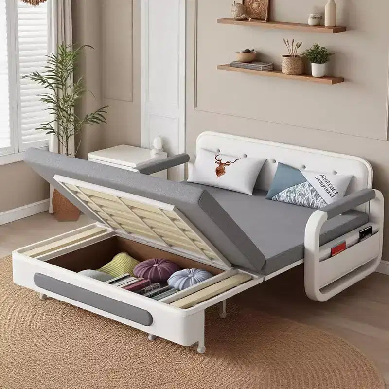 Gaoyangjiaju Divano letto multifunzione 3-in-1 con mobile contenitore in legno