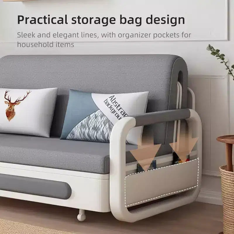 Gaoyangjiaju Divano letto multifunzione 3-in-1 con mobile contenitore in legno