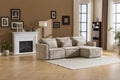 Karl Home |110 in. W Square Arm Chenille 3-Seat L-shaped Boneless Sofa in Gray with Ottoman