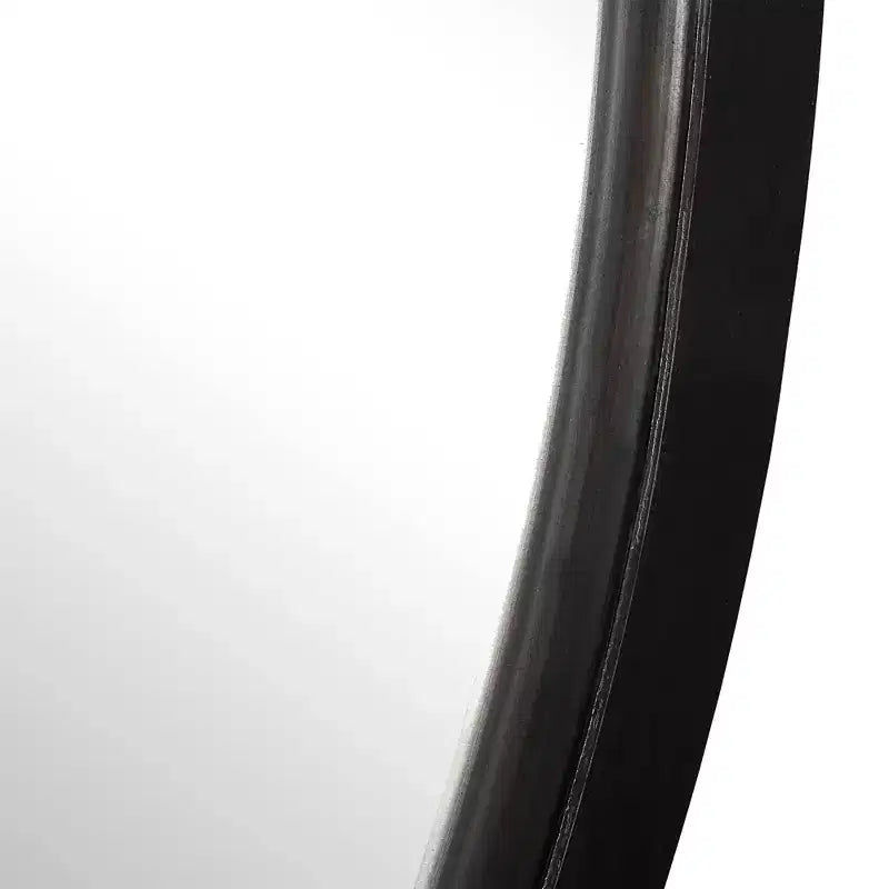 Specchio rotondo da parete decorativo da toeletta, moderno con cornice in ferro grigio nero anticato, largo 44 cm, per bagno, camera da letto, soggiorno