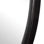 Specchio rotondo da parete decorativo da toeletta, moderno con cornice in ferro grigio nero anticato, largo 44 cm, per bagno, camera da letto, soggiorno